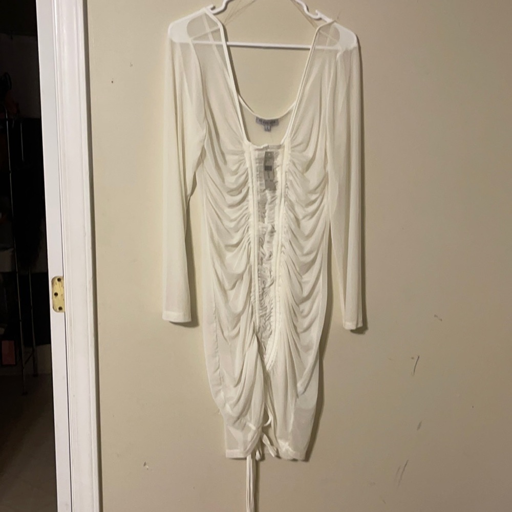 Fashion Nova sheer white dress